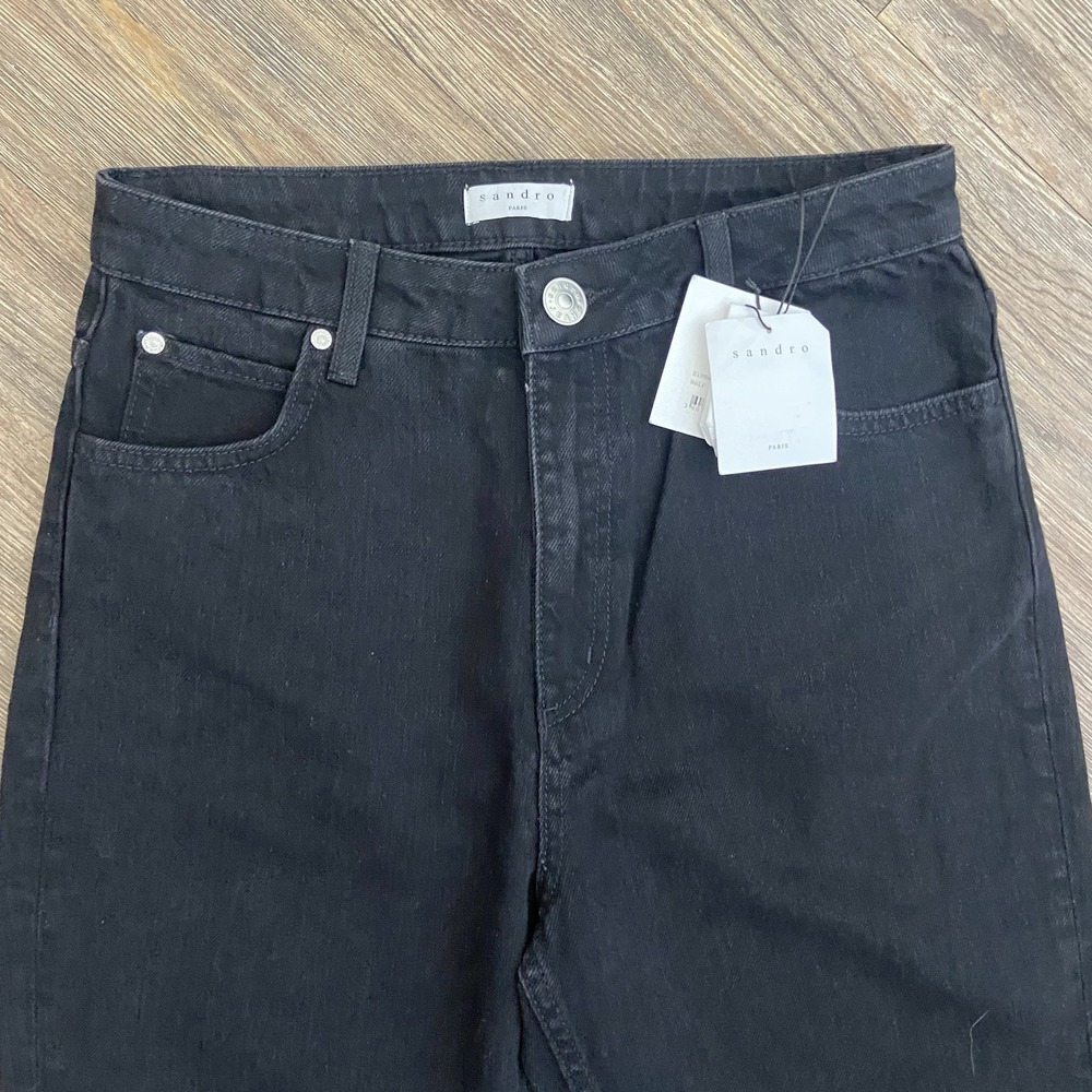 Sandro Paris Rudolphe High-Rise Flare Black Jeans - Picture 3 of 12